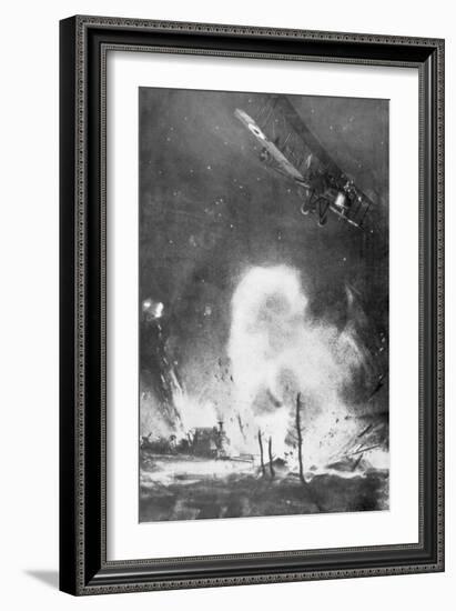 British Air Bombardment over the German Lines, World War I, 1914-1918-Joseph Simpson-Framed Giclee Print