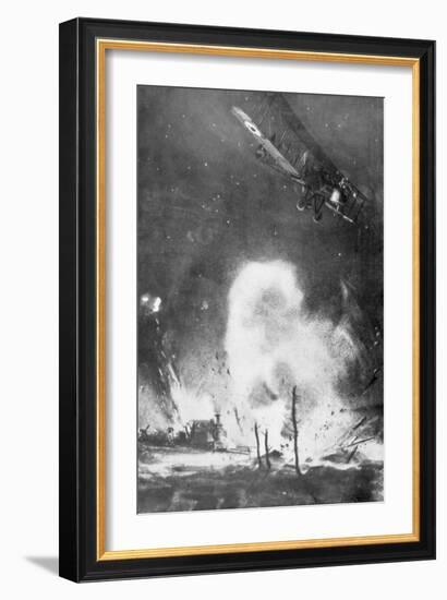 British Air Bombardment over the German Lines, World War I, 1914-1918-Joseph Simpson-Framed Giclee Print