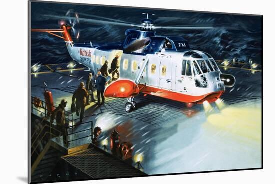 British Airways Rescue Helicopter-Wilf Hardy-Mounted Giclee Print