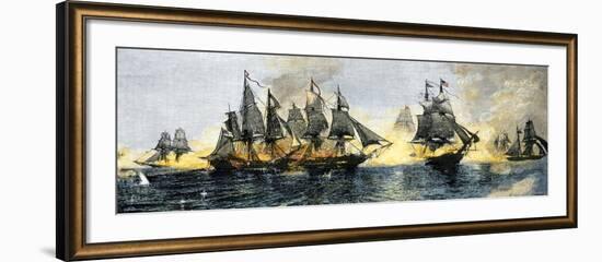 British and American Ships Engaged in the Battle of Lake Erie, 1813-null-Framed Giclee Print
