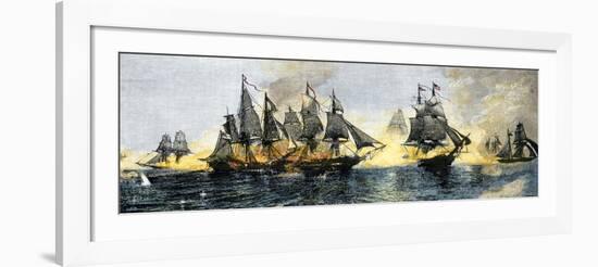 British and American Ships Engaged in the Battle of Lake Erie, 1813-null-Framed Giclee Print