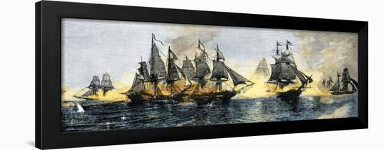 British and American Ships Engaged in the Battle of Lake Erie, 1813-null-Framed Giclee Print