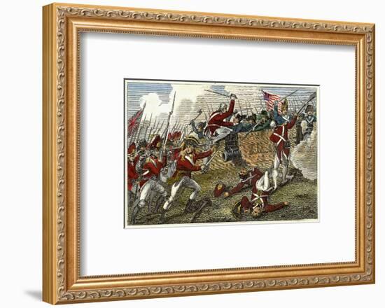 British and American Troops at the Battle of Bunker Hill During the American Revolutionary War-null-Framed Photographic Print