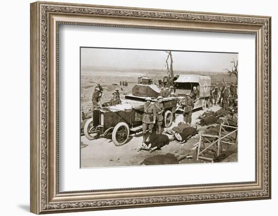 British armoured car, near Guillemont, France, Somme campaign, World War I, 1916-Unknown-Framed Photographic Print