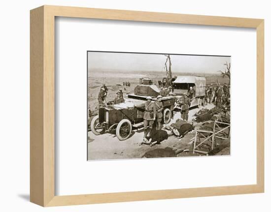 British armoured car, near Guillemont, France, Somme campaign, World War I, 1916-Unknown-Framed Photographic Print