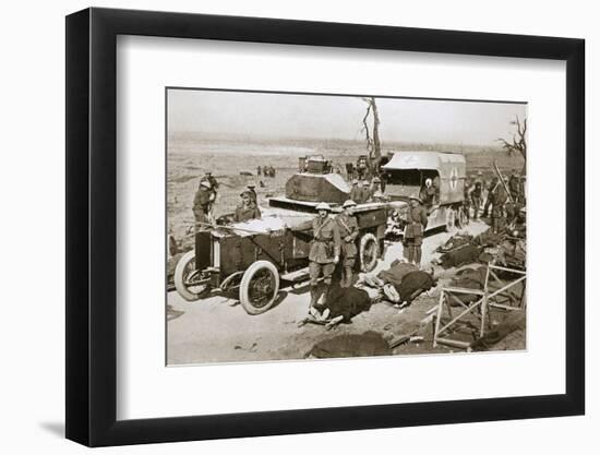 British armoured car, near Guillemont, France, Somme campaign, World War I, 1916-Unknown-Framed Photographic Print