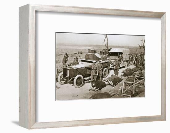 British armoured car, near Guillemont, France, Somme campaign, World War I, 1916-Unknown-Framed Photographic Print