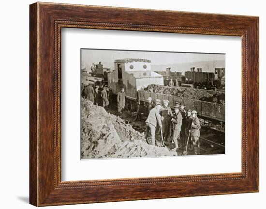 British armoured railway engine, France, World War I, 1916-Unknown-Framed Photographic Print