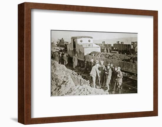 British armoured railway engine, France, World War I, 1916-Unknown-Framed Photographic Print