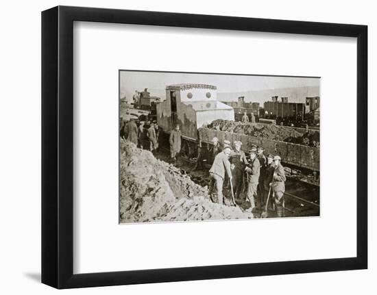 British armoured railway engine, France, World War I, 1916-Unknown-Framed Photographic Print