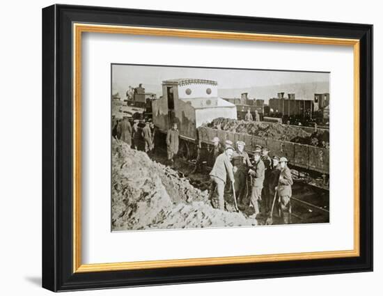 British armoured railway engine, France, World War I, 1916-Unknown-Framed Photographic Print