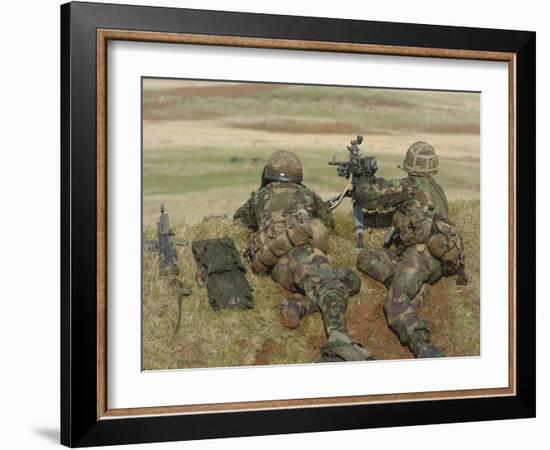 British Army Soldiers Participate in Sustained Fire Training-Stocktrek Images-Framed Photographic Print