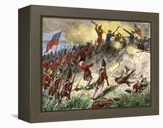 British Assault on the American Position Atop Breed's Hill, Battle of Bunker Hill, c.1775-null-Framed Premier Image Canvas