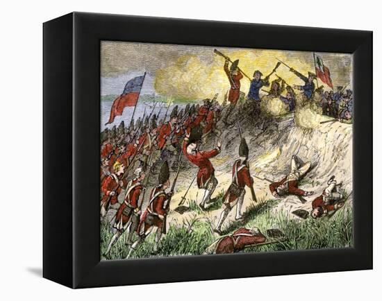 British Assault on the American Position Atop Breed's Hill, Battle of Bunker Hill, c.1775-null-Framed Premier Image Canvas