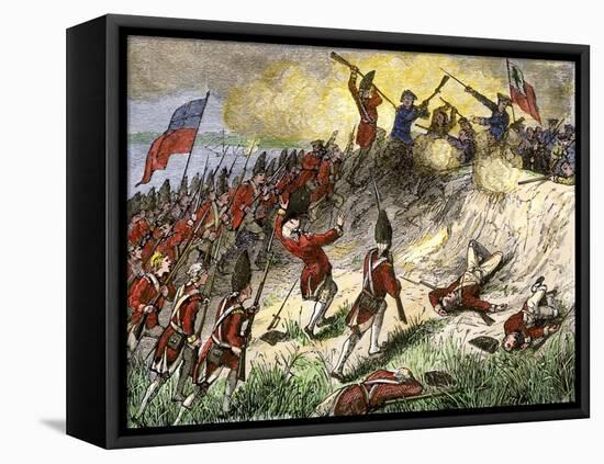 British Assault on the American Position Atop Breed's Hill, Battle of Bunker Hill, c.1775-null-Framed Premier Image Canvas