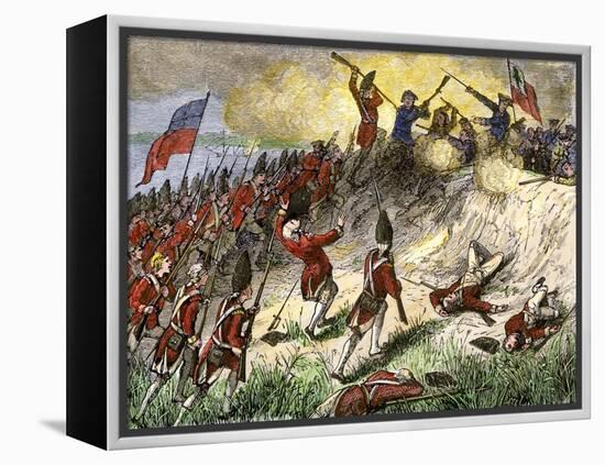 British Assault on the American Position Atop Breed's Hill, Battle of Bunker Hill, c.1775-null-Framed Premier Image Canvas