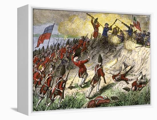 British Assault on the American Position Atop Breed's Hill, Battle of Bunker Hill, c.1775-null-Framed Premier Image Canvas