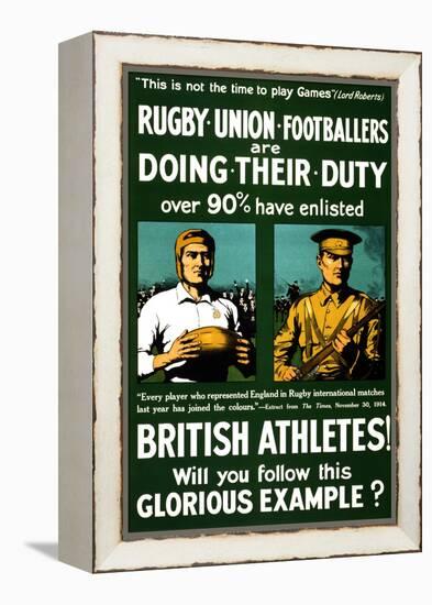 British Athletes! Will You Follow This Glorious Example?-Johnson, Riddle & Co-Framed Stretched Canvas