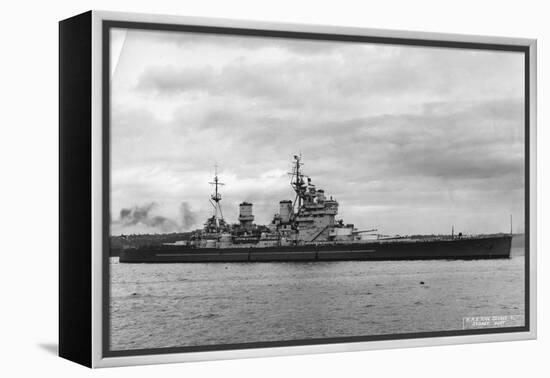 British Battleship HMS King George V, Sydney, Australia, 1945-null-Framed Premier Image Canvas