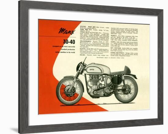 British BSA Manx 30 40 Motorcycle-Unknown Unknown-Framed Giclee Print