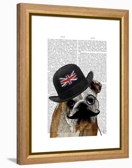 British Bulldog and Bowler Hat-Fab Funky-Framed Stretched Canvas