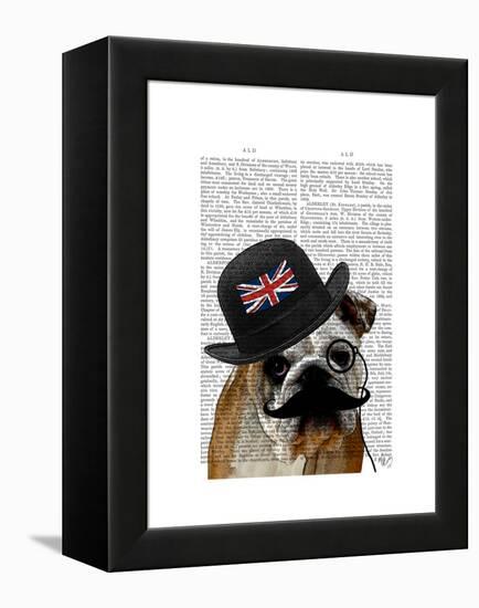 British Bulldog and Bowler Hat-Fab Funky-Framed Stretched Canvas