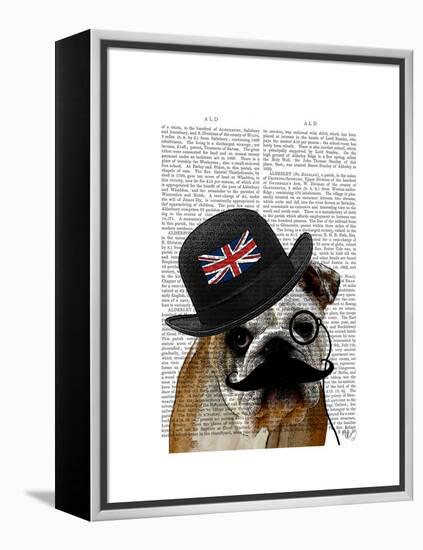 British Bulldog and Bowler Hat-Fab Funky-Framed Stretched Canvas