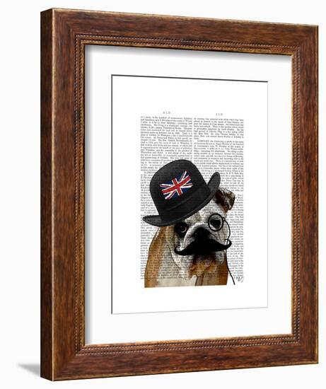 British Bulldog and Bowler Hat-Fab Funky-Framed Art Print