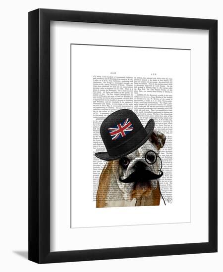 British Bulldog and Bowler Hat-Fab Funky-Framed Art Print