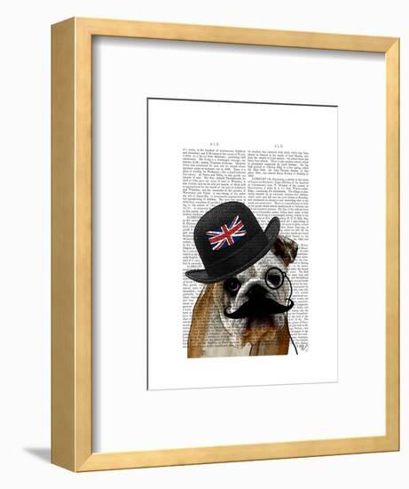 British Bulldog and Bowler Hat-Fab Funky-Framed Art Print