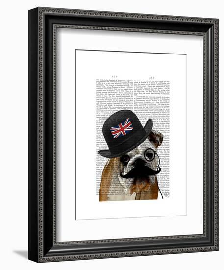 British Bulldog and Bowler Hat-Fab Funky-Framed Art Print