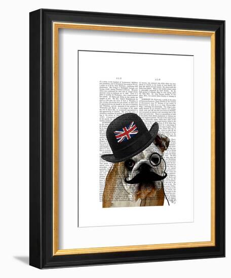 British Bulldog and Bowler Hat-Fab Funky-Framed Art Print