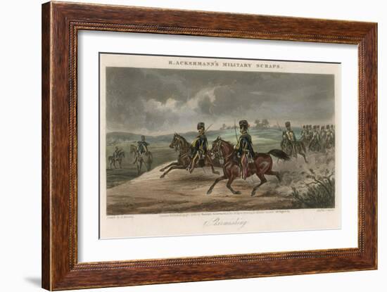 British Cavalry Regiment Involved in a Skirmish in Open Country-J. Harris-Framed Art Print