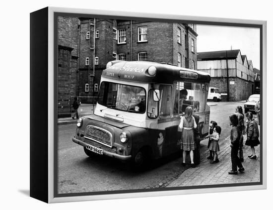 British Children Gather Round the Ice Cream Van in the Summer of 1963-null-Framed Premier Image Canvas