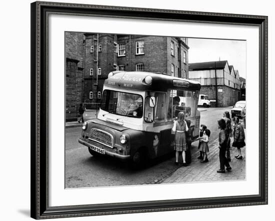 British Children Gather Round the Ice Cream Van in the Summer of 1963-null-Framed Photographic Print