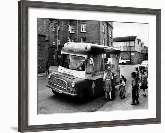 British Children Gather Round the Ice Cream Van in the Summer of 1963-null-Framed Photographic Print