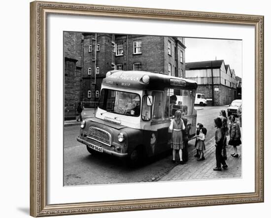 British Children Gather Round the Ice Cream Van in the Summer of 1963-null-Framed Photographic Print