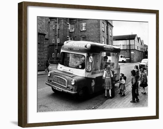 British Children Gather Round the Ice Cream Van in the Summer of 1963-null-Framed Photographic Print