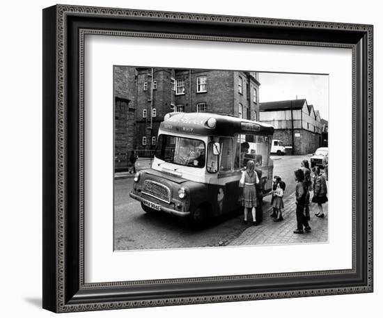 British Children Gather Round the Ice Cream Van in the Summer of 1963-null-Framed Photographic Print