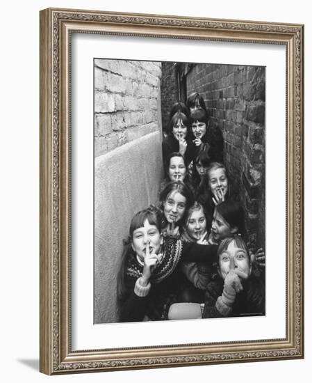 British Children Playing Outdoor Games in London Suburbs-Terence Spencer-Framed Photographic Print