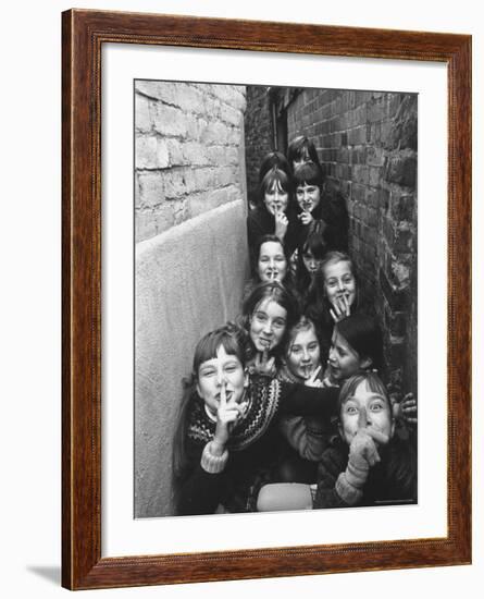 British Children Playing Outdoor Games in London Suburbs-Terence Spencer-Framed Photographic Print