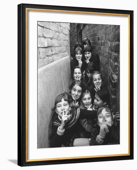 British Children Playing Outdoor Games in London Suburbs-Terence Spencer-Framed Photographic Print