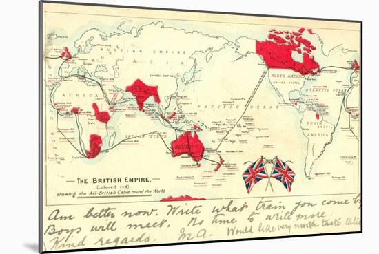 British Colonial Map - the British Empire-Post Card-Mounted Art Print