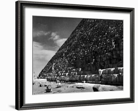 British Colonial Troops Incl. Irish Cameron Highlands Troops Followed by Indian Soldiers-Margaret Bourke-White-Framed Photographic Print