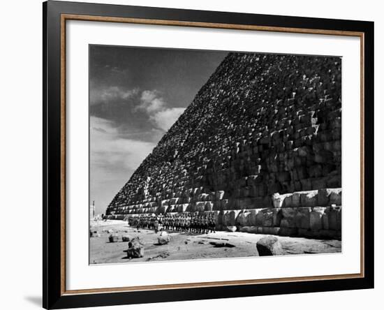 British Colonial Troops Incl. Irish Cameron Highlands Troops Followed by Indian Soldiers-Margaret Bourke-White-Framed Photographic Print