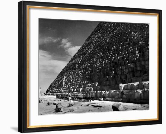 British Colonial Troops Incl. Irish Cameron Highlands Troops Followed by Indian Soldiers-Margaret Bourke-White-Framed Photographic Print