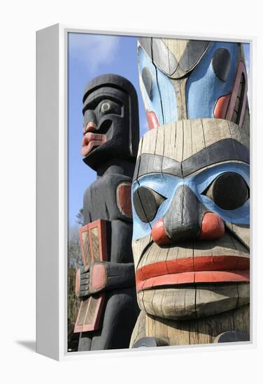 British Columbia, Vancouver Island. Human Above Killer Whale Above Indian Chief Holding Copper-Kevin Oke-Framed Premier Image Canvas
