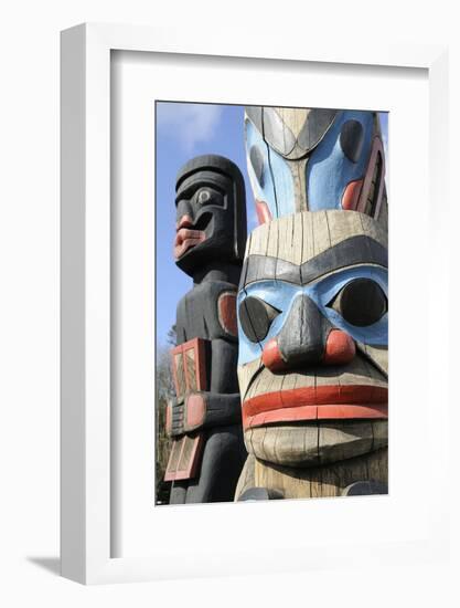 British Columbia, Vancouver Island. Human Above Killer Whale Above Indian Chief Holding Copper-Kevin Oke-Framed Photographic Print