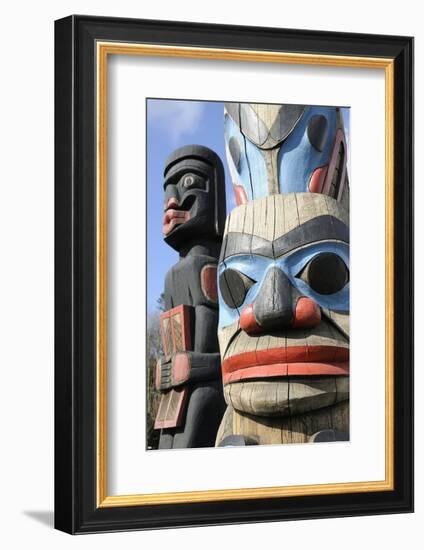 British Columbia, Vancouver Island. Human Above Killer Whale Above Indian Chief Holding Copper-Kevin Oke-Framed Photographic Print