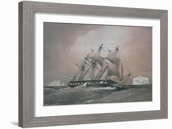 British Corvette HMS Challenger-null-Framed Giclee Print